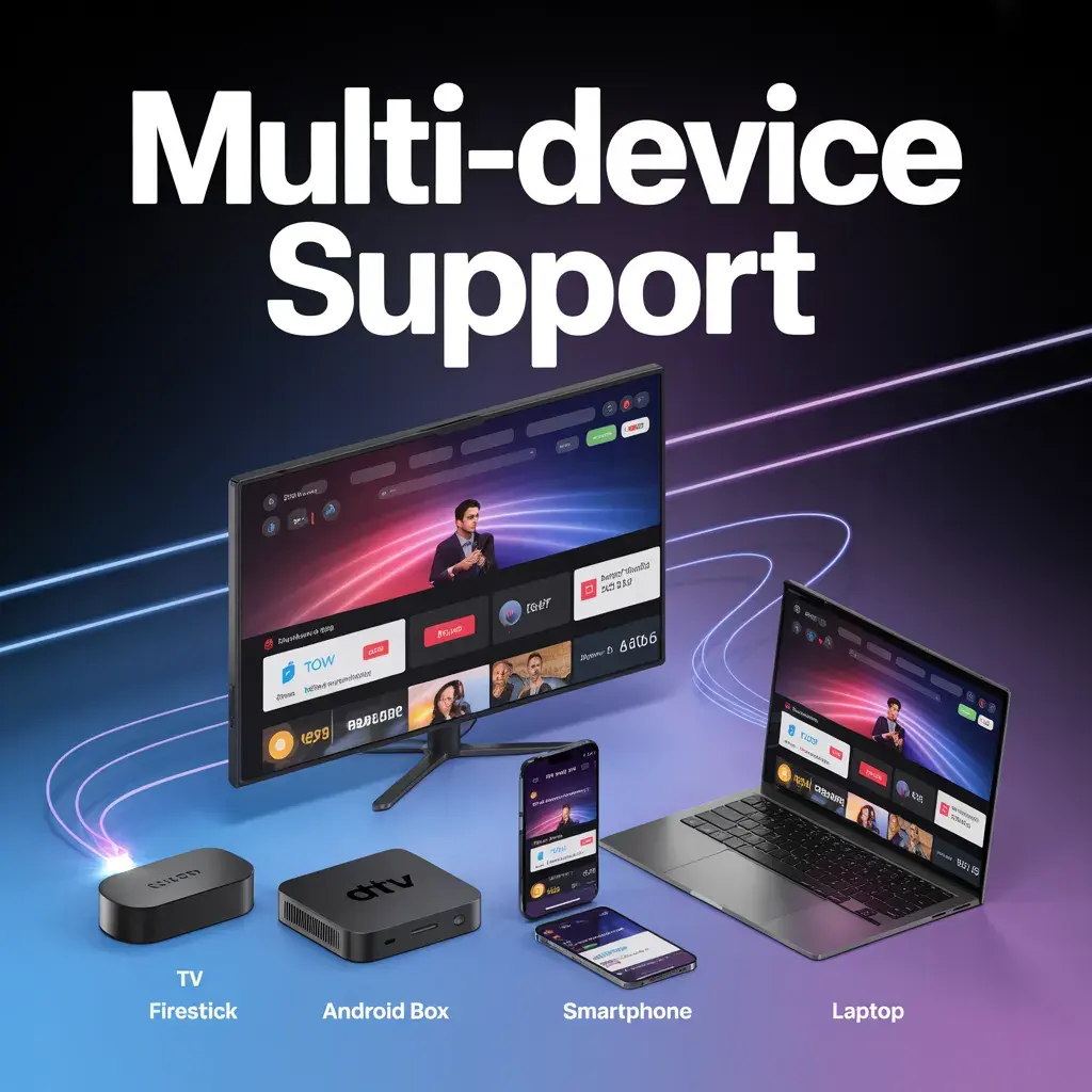Diablo IPTV running on every device — Smart TV, Firestick, Android, iOS and MAG
